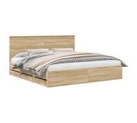 vidaXL Estructura de Cama Roble Sonoma 200 x 200 cm Madera Ingenieril, Juego de Dormitorio Moderno, Estructura de Cama contemporánea, Muebles Elegantes, Soporte ergonómico del colchón