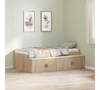 vidaXL Estructura de Cama Roble Sonoma 90X190 cm | Madera diseñada Diseño Moderno Amplios Compartimentos Adecuado para colchón de 90 X 190. Solución de Dormitorio Organizador contemporáneo Mobiliari