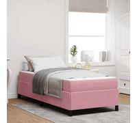 vidaXL Estructura de Cama Rosa y Blanco 80 x 200 cm Terciopelo, Marco de Cama Elegante, diseño Moderno, Soporte Resistente, colchón de Espuma Rectangular, Mueble cómodo para el Dormitorio