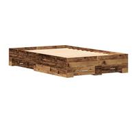 vidaXL Cama con cajones Madera de ingeniería Envejecida 120x200 cm
