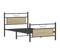 vidaXL Estructura de Cama sin colchón 107x203 cm Madera Roble Sonoma, Muebles de Dormitorio, Cama Individual, armazón de Cama, Cama