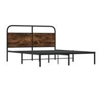 vidaXL Estructura de Cama sin colchón 120x200 cm Madera Roble Ahumado, Muebles de Dormitorio, Cama Doble, armazón de Cama, Cama