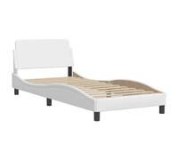 vidaXL Estructura de Cama sin colchón Cuero sintético Blanco 90x200 cm