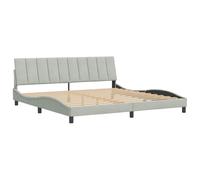 vidaXL Estructura de Cama con Cabecero, Somier para Colchón, Armazón Base de Cama, Mueble Tapizado para Dormitorio, Terciopelo Gris Claro 200x200 cm
