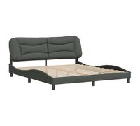 vidaXL Estructura de Cama sin Colchón Hvar, Somier para Colchón, Armazón Base de Cama, Mueble Tapizado para Dormitorio, Tela Gris Oscuro 180x200 cm