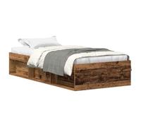 vidaXL Estructura de Cama sin colchón Madera de ingeniería Envejecida, Muebles de Dormitorio, Base de Cama, Cama Individual, Cama, armazón de Cama