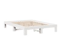vidaXL Estructura de Cama sin colchón Madera de Pino Blanca 140x190 cm, Muebles de Dormitorio, Cama Doble, somier, Cama, Marco de Cama Doble, somier