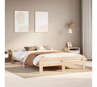 vidaXL Estructura de Cama sin colchón Madera de Pino Blanco 150x200 cm, Cama, Cama Doble, Estructura de Cama de Madera, Cama de Matrimonio