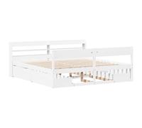 vidaXL Estructura de Cama sin colchón Madera Maciza Blanca 200x200 cm