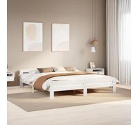 vidaXL Estructura de Cama sin colchón Madera Maciza Blanca 200x200 cm, Cama, Cama Doble, Estructura de Cama de Madera, Cama de Matrimonio
