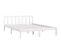 vidaXL Estructura de Cama Dormitorio Habitación Muebles Mobiliario Cuarto Descanso Robusta Duradera Blanca 160x200 cm Madera Maciza de Pino