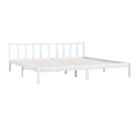 vidaXL Estructura de Cama sin colchón Madera Maciza Blanco 200x200 cm