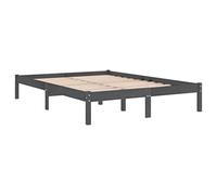 vidaXL Estructura de Cama sin colchón Madera Maciza Gris 200x200 cm