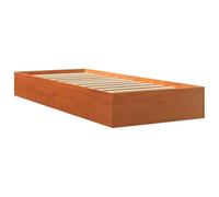 vidaXL Estructura de Cama, Somier de Listones de Invitados, Armazón de Cama, Mueble para Dormitorio, Madera Maciza de Pino Marrón Cera 90x190 cm