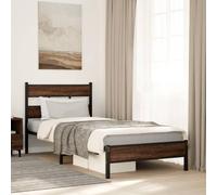 vidaXL Estructura de Cama sin colchón Madera marrón Roble 100x200 cm, Cama Individual, Muebles de Dormitorio, Cama de Invitados, Cama