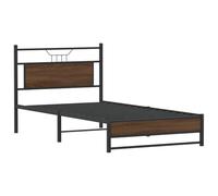 vidaXL Estructura de Cama sin colchón Madera marrón Roble 100x200 cm, Muebles de Dormitorio, Cama Individual, armazón de Cama, Cama