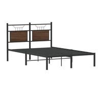 vidaXL Estructura de Cama sin colchón Madera marrón Roble 120x200 cm, Muebles de Dormitorio, Cama Doble, armazón de Cama, Cama