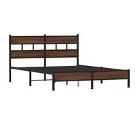 vidaXL Estructura de Cama sin colchón Madera marrón Roble 137x190 cm, armazón de Cama, Cama de Matrimonio, Cama, Cama Doble, Marco de Cama