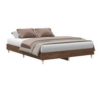 vidaXL Estructura de Cama sin colchón Madera marrón Roble 140x200 cm, Muebles de Dormitorio, Base de Cama, Cama Doble, Cama, armazón de Cama