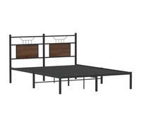 vidaXL Estructura de Cama sin colchón Madera marrón Roble 140x200 cm, Muebles de Dormitorio, Cama Doble, armazón de Cama, Cama