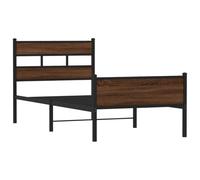 vidaXL Estructura de Cama sin colchón Madera marrón Roble 75x190 cm, Cama Individual, Muebles de Dormitorio, Cama de Invitados, Cama