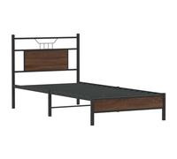 vidaXL Estructura de Cama sin colchón Madera marrón Roble 80x200 cm, Muebles de Dormitorio, Cama Individual, armazón de Cama, Cama