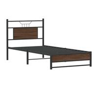 vidaXL Estructura de Cama sin colchón Madera marrón Roble 90x190 cm, Muebles de Dormitorio, Cama Individual, armazón de Cama, Cama