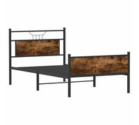 vidaXL Estructura de Cama sin colchón Madera Roble Ahumado 100x200 cm, Muebles de Dormitorio, Cama Individual, armazón de Cama, Cama