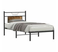 vidaXL Estructura de Cama sin colchón Madera Roble Ahumado 90x190 cm, Muebles de Dormitorio, Cama Individual, armazón de Cama, Cama