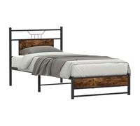 vidaXL Estructura de Cama sin colchón Madera Roble Ahumado 90x190 cm, Muebles de Dormitorio, Cama Individual, armazón de Cama, Cama