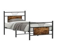 vidaXL Estructura de Cama sin colchón Madera Roble Ahumado 90x200 cm, Muebles de Dormitorio, Cama Individual, armazón de Cama, Cama