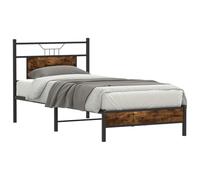 vidaXL Estructura de Cama sin colchón Madera Roble Ahumado 90x200 cm, Muebles de Dormitorio, Cama Individual, armazón de Cama, Cama