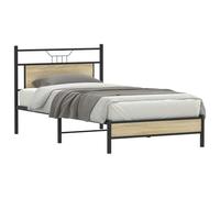 vidaXL Estructura de Cama sin colchón Madera Roble Sonoma 100x190 cm, Muebles de Dormitorio, Cama Individual, armazón de Cama, Cama