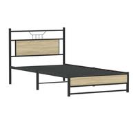 vidaXL Estructura de Cama sin colchón Madera Roble Sonoma 100x200 cm, Muebles de Dormitorio, Cama Individual, armazón de Cama, Cama