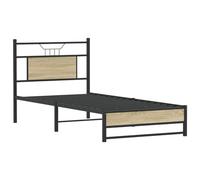 vidaXL Estructura de Cama sin colchón Madera Roble Sonoma 75x190 cm, Muebles de Dormitorio, Cama Individual, armazón de Cama, Cama