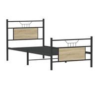 vidaXL Estructura de Cama sin colchón Madera Roble Sonoma 75x190 cm, Muebles de Dormitorio, Cama Individual, armazón de Cama, Cama