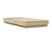 vidaXL Estructura de Cama, Somier para Colchón, Base de Cama de Invitados, Mueble para Dormitorio, Madera de Ingeniería Roble Sonoma 90x190 cm
