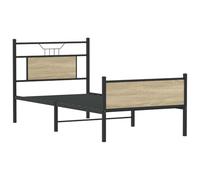 vidaXL Estructura de Cama sin colchón Madera Roble Sonoma 90x200 cm, Muebles de Dormitorio, Cama Individual, armazón de Cama, Cama