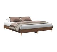 vidaXL Estructura de Cama sin colchón marrón Roble 200x200 cm, Muebles de Dormitorio, Base de Cama, Cama Doble, Cama, armazón de Cama, Cama con palets