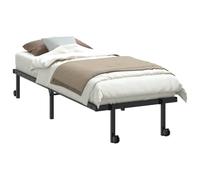 vidaXL Estructura de Cama sin colchón Plegable Negro Acero 75x190 cm, Marco de Cama de Metal, Marco de Cama Plegable, Base de Cama