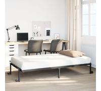 vidaXL Estructura de Cama sin colchón Plegable Negro Acero 90x190 cm, Marco de Cama de Metal, Marco de Cama Plegable, Base de Cama