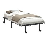 vidaXL Estructura de Cama sin colchón Plegable Negro Acero 90x200 cm, Marco de Cama de Metal, Marco de Cama Plegable, Base de Cama