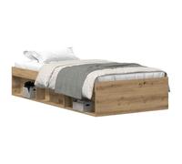 vidaXL Estructura de Cama sin colchón Roble Artesanal 75x190 cm, Muebles de Dormitorio, Base de Cama, Cama Individual, Cama, armazón de Cama