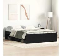 vidaXL Estructura de Cama sin colchón Roble Negro 120x200 cm, Muebles de Dormitorio, Base de Cama, Cama Doble, Cama, armazón de Cama