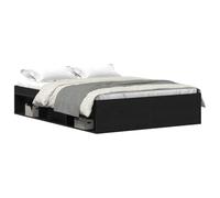 vidaXL Estructura de Cama sin colchón Roble Negro 135x190 cm, Muebles de Dormitorio, Base de Cama, Cama Doble, Cama, armazón de Cama