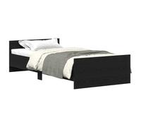 vidaXL Estructura de Cama sin colchón Roble Negro 90x190 cm, Muebles de Dormitorio, Base de Cama, Cama Individual, Cama, armazón de Cama