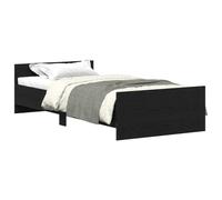 vidaXL Estructura de Cama sin colchón Roble Negro 90x200 cm, Muebles de Dormitorio, Base de Cama, Cama Individual, Cama, armazón de Cama