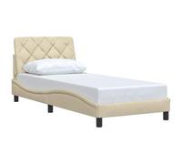 vidaXL Estructura de Cama sin colchón Tela Crema 90x190 cm