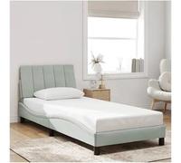vidaxl Estructura de cama sin colchón terciopelo gris claro 90x200 cm