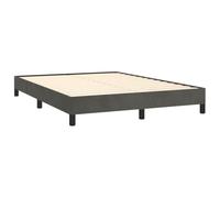 vidaXL Estructura de Cama Matrimonial Somier Tapizado Dormitorio Habitación Muebles Mobiliario Cuarto Descanso de Terciopelo Gris Oscuro 140x190 cm